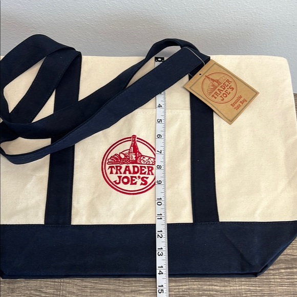 Trader Joe's Canvas Tote Bag - Navy and White ♻️ - Picture 7 of 8